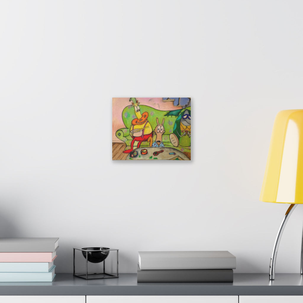 Cartoon Couch Scene Canvas Print